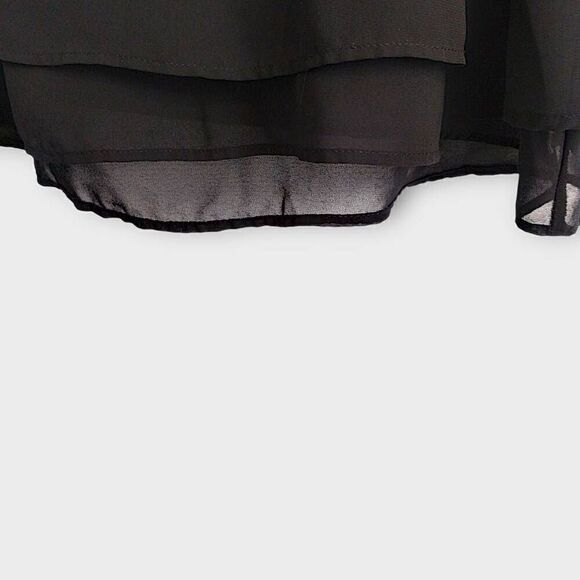 Monteau Womens Top Sz 1X Black Semisheer‎ Chiffon Tank Layers Witchy Whimsicore - Picture 7 of 11